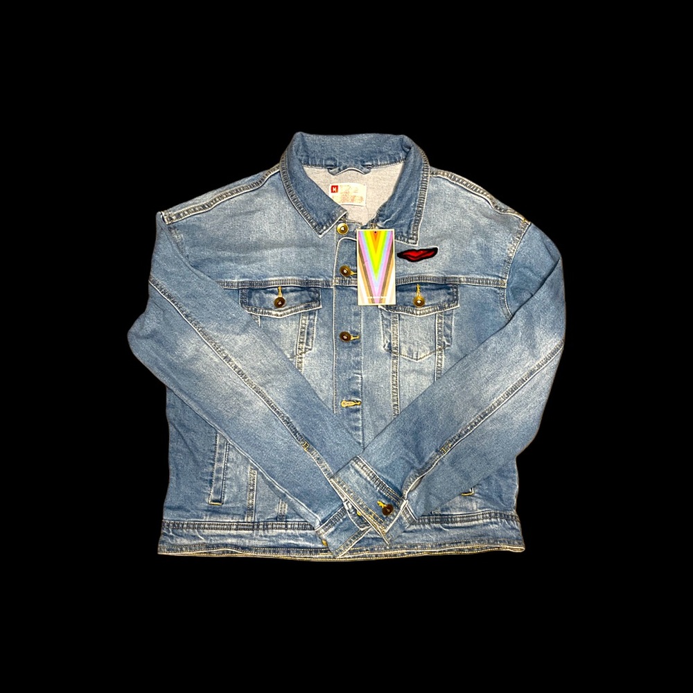 Pride New York 1969 Stonewall Riots Blue Jean Denim Jacket Unisex Size Medium